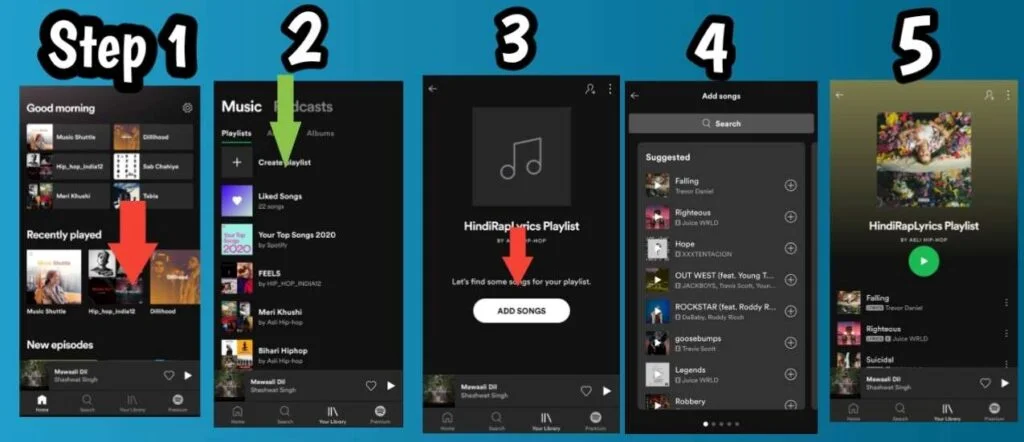 How to make spotify playlist on Mobile, create spotify playlist from mobile
